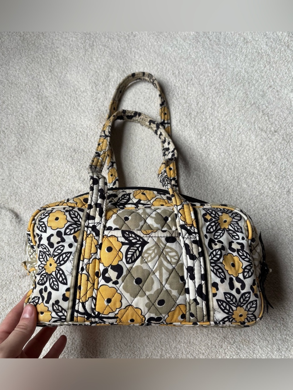 Vera Bradley "Go Wild" Quilted Barrel Bag Purse Mini Duffel Handbag